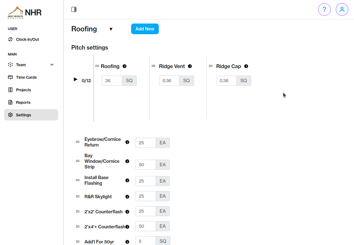 Piece Work Pro settings screen showing customizable piece work rate configuration with tasks, rates, and pitch adjustments